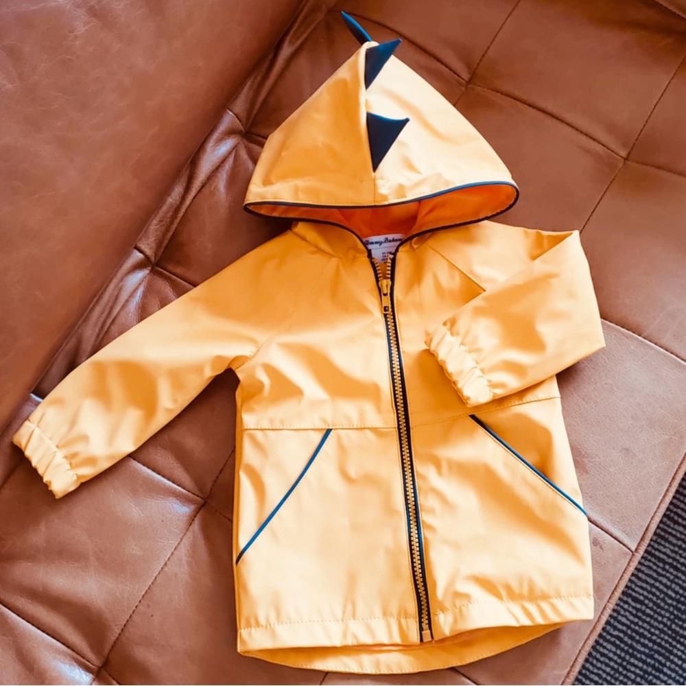 Tommy Bahama Yellow Dinosaur Rain Jacket Size 12M